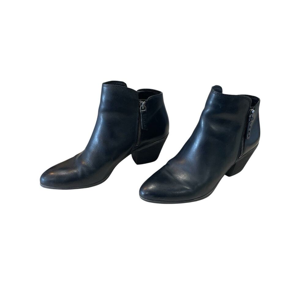 FRYE Judith Black Leather Double Zip Heeled Ankle Boots Booties Women's 8.5 M